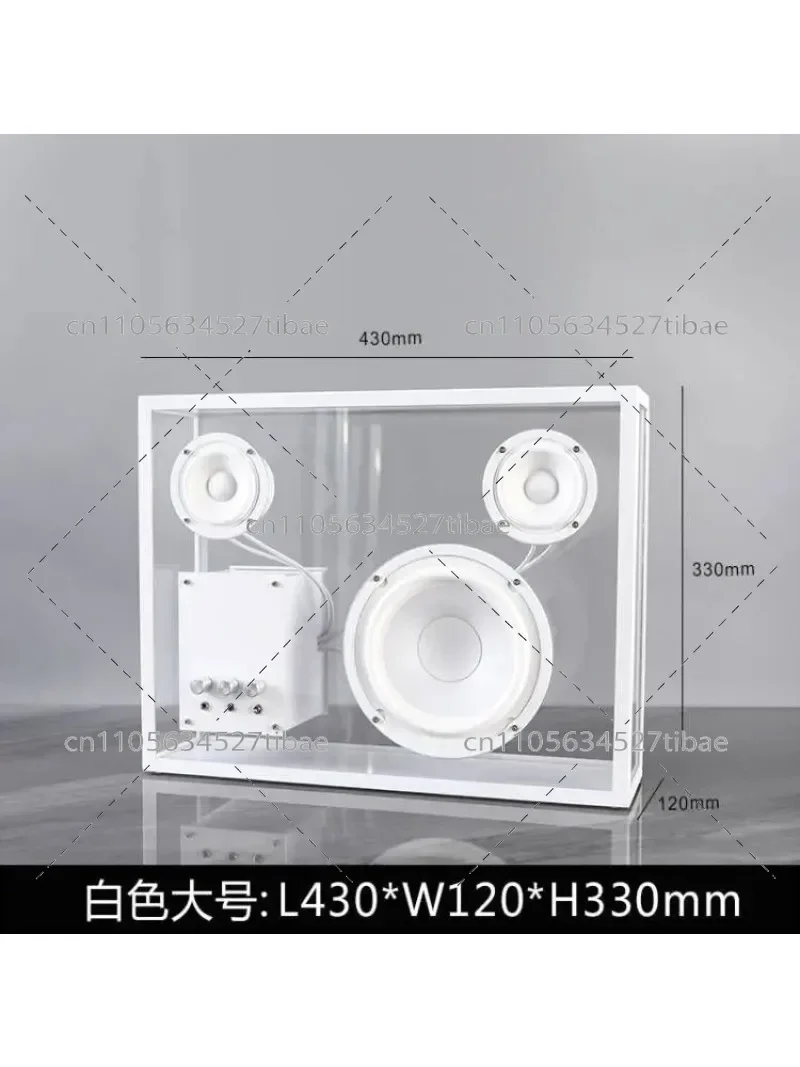Creative Transparent Bluetooth Subwoofer Speaker Modern Desktop Decor Rich Audio for Living Room