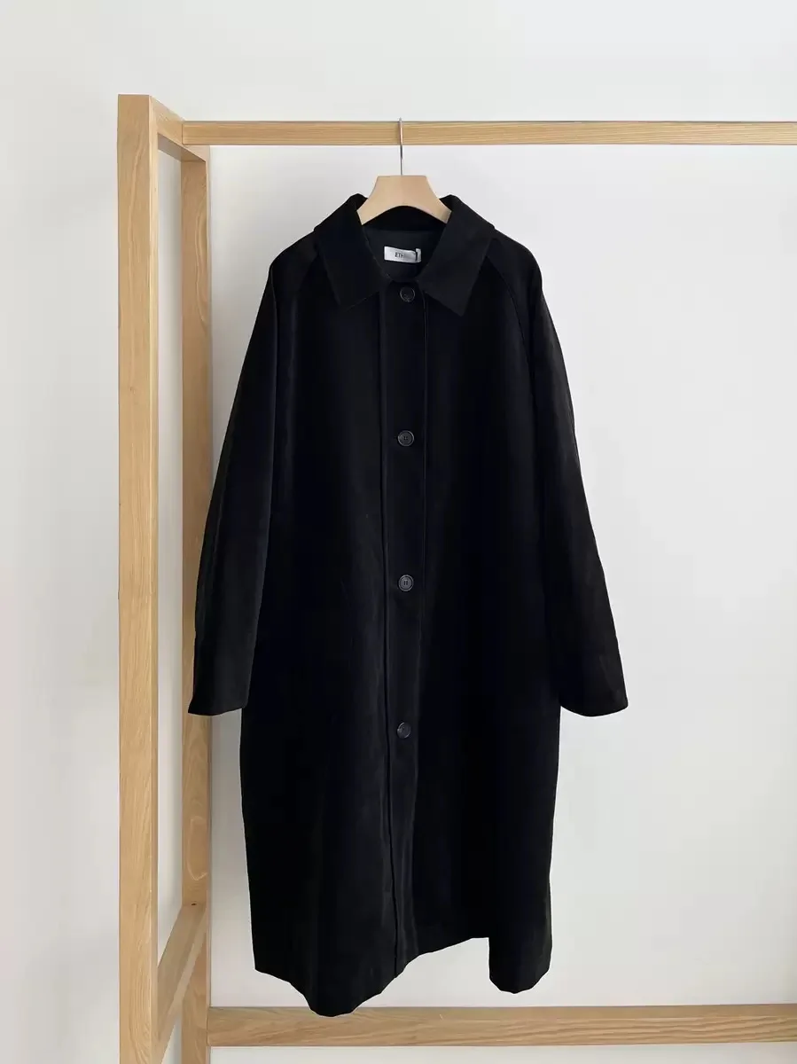 فضفاضة تناسب سروال قصير عباءة Sle Jaet بدوره إلى أسفل طوق خمر الخريف الشتاء جديد وصول المرأة تخفيف Faion معطف #2