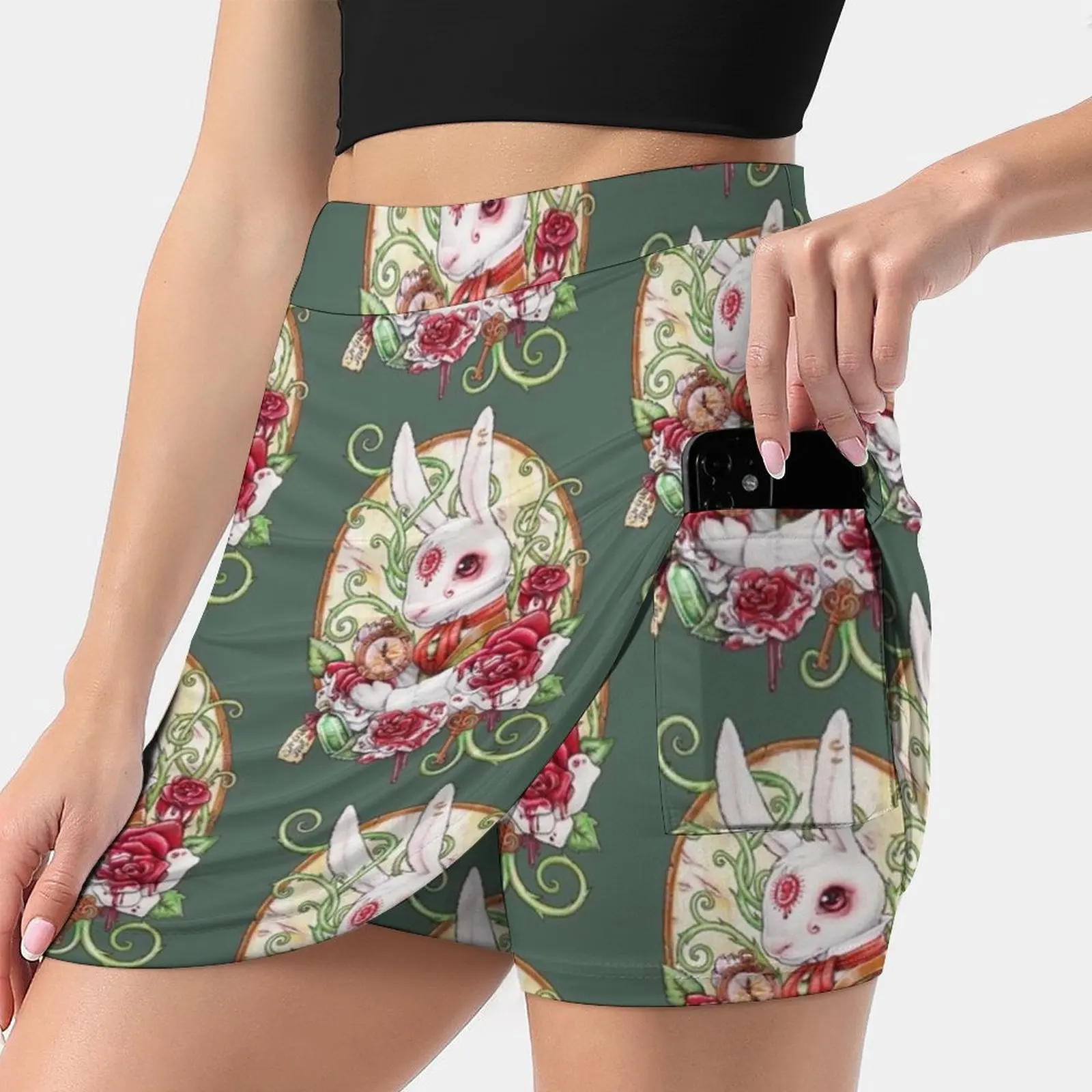 Rabbit Hole Women's skirt Aesthetic skirts New Fashion Short Skirts Rabbit Hole Rabbit White Rabbit Alice Alice In Vintage