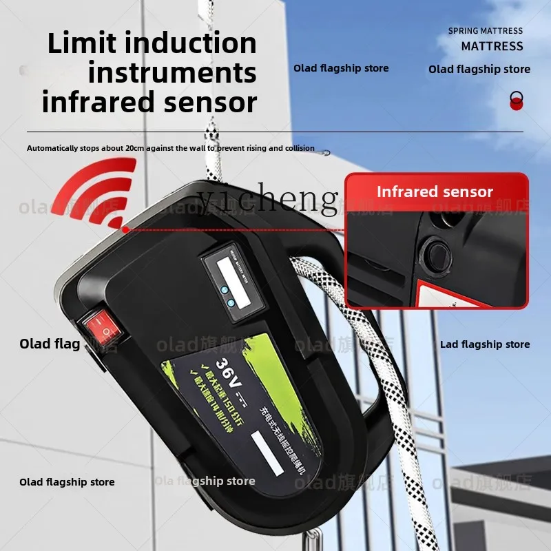 

TQH rechargeable rope climbing machine electric diamond hoist wireless remote control hoisting lithium battery crane