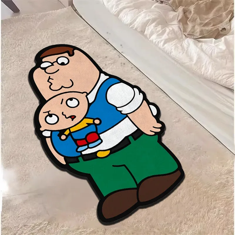 VIKAMA Fun Cartoon Character Design Carpet Noise-Reducing Comfortable Entrance Hallway Doormat Bathroom Mat Home Decor