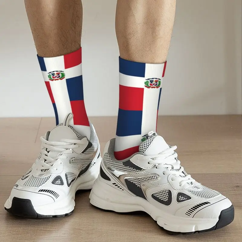 Dominican Republic Flag Dress Socks Mens Womens Warm Funny Novelty Crew Socks