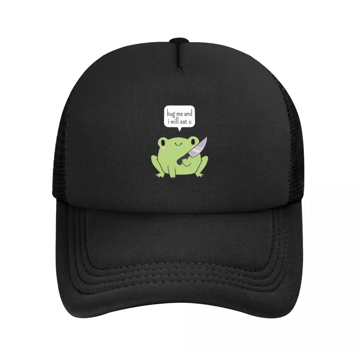 Cute Frog With A Knife Mesh Baseball Caps Snapback Baseball Hats Breathable Casual Casquette Outdoor For Men's And Women's