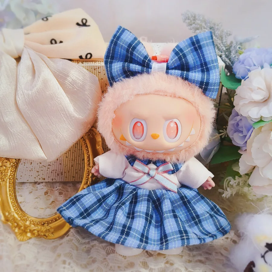 Labubu High Imitation Big Baby Clothes 17cm Vinyl Doll Pendant Plush Toy Clothes Suit Skirt