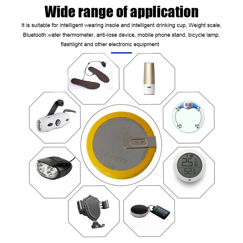 1 قطعة 3.6 فولت بطارية ليثيوم أيون قابلة للشحن LIR2477 بطارية ليثيوم زر المدمج في عملة خلية بطاريات ساعة LIR 2477 يستبدل CR2477