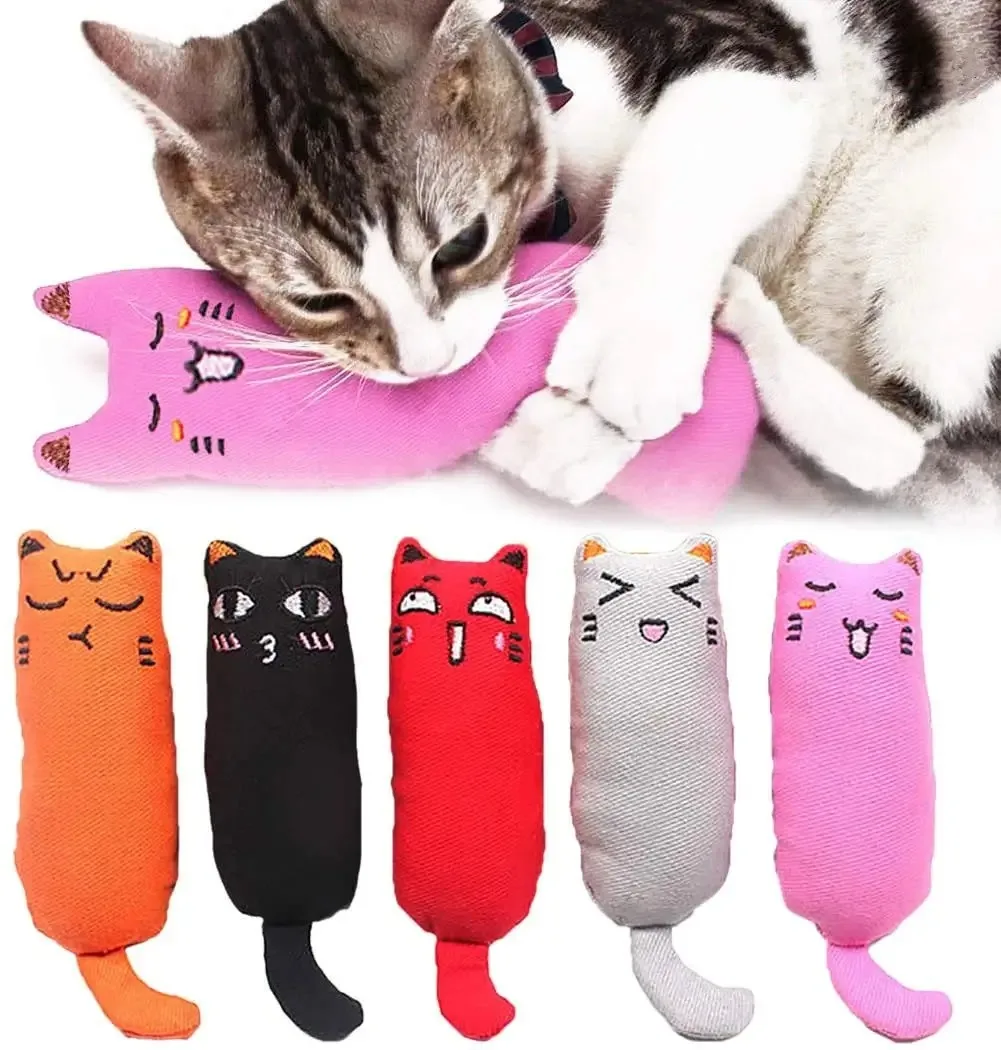 5 Piece Cute Catnip Toy Plush Interactive Toys for Cats Catnip Filled Cartoon Mice Cat Teething Chew Toy Pets Accessories