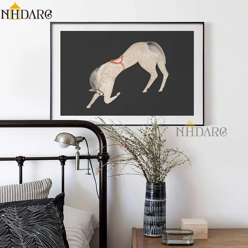 

Horse Black White Classic Poster Canvas Print Interior Painting Modern Ornament Wall Pictures Art Living Room Home Decoration