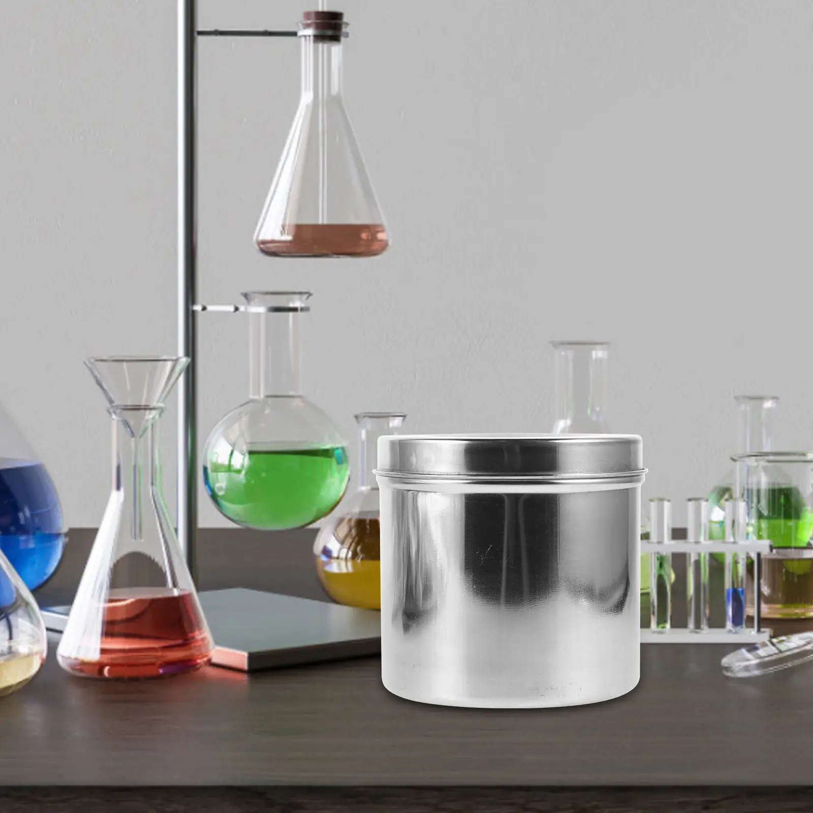 Stainless Steel Jar Sealed Storage Jar Thickened Steel Material 12Cm Diameter for Cotton Balls Ointments Alcohol Airtight