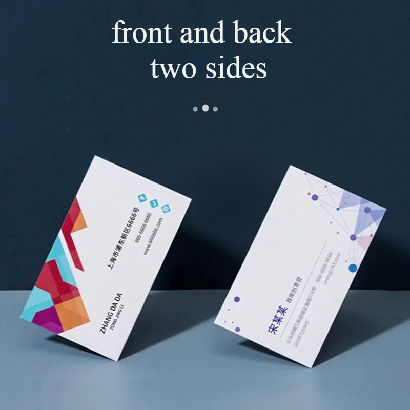 100 PCS Business Card Customized LOGO Text Full Color Double Sided Personalized Printing Thank You Card Free DESIGN Id Card