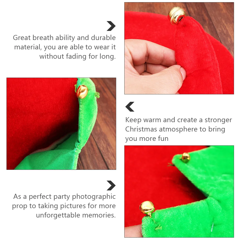

3Pcs Christmas Hats Lovely Festival Costume Props Red Xmas Dressing Decoration Party Hat Decorative Xmas Hat