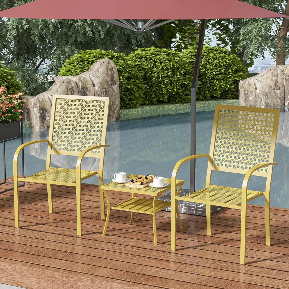 

Outdoor Patio Furniture Set, Modern Patio Chairs with Table, Patio Conversation Sets for Balcony Front Porch, Poolside