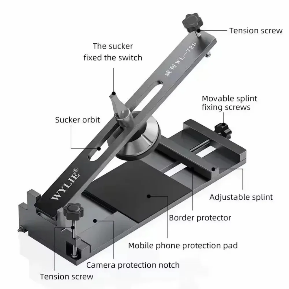 WYLIE WL-728 Touch Screen Removal Fixture Free Heating Disassembly Clamp LCD Screen Separator for Phone Repair Tool