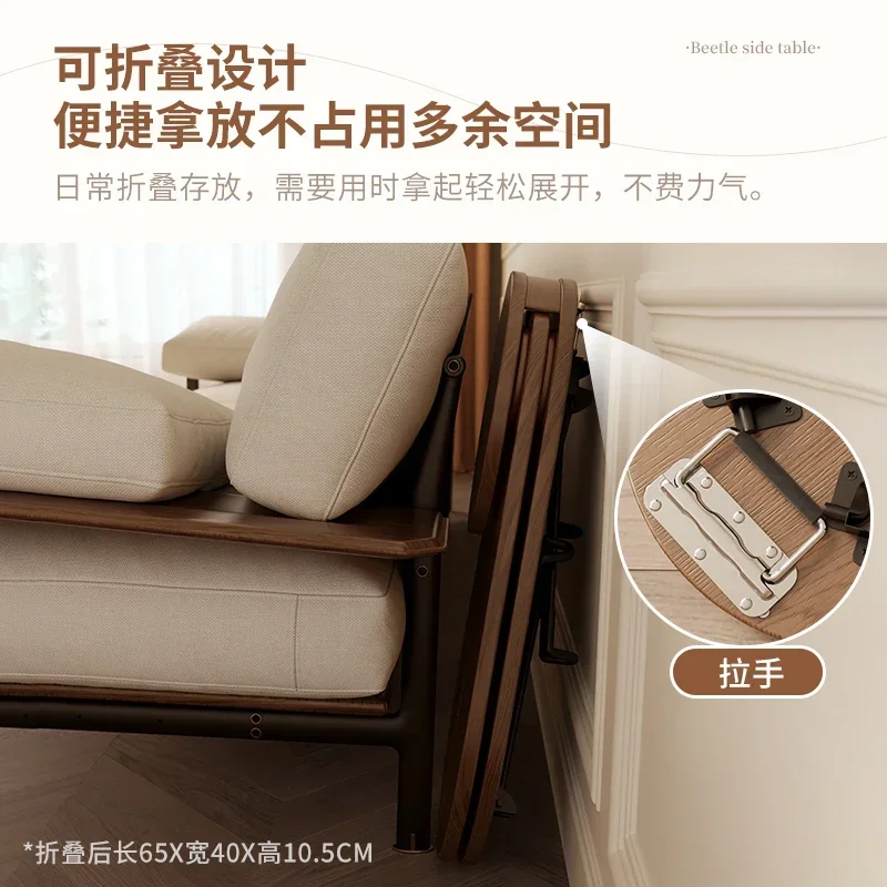 Solid Wood Coffee Table Folding Creative Beetle Shaped Table Small Apartment Living Room Balcony Coffee Tables Side