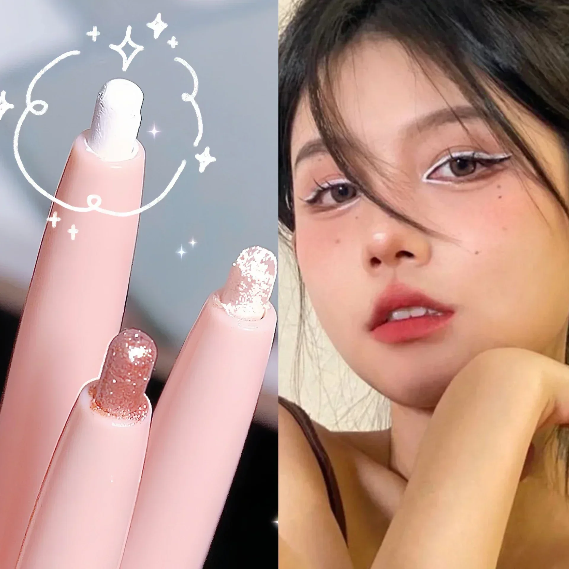 Sequin Eyeshadow Pencil Waterproof Diamond Glitter Highlighter Stick Pearl White Silkworm Eyeliner Pen Korean Makeup Cosmetics