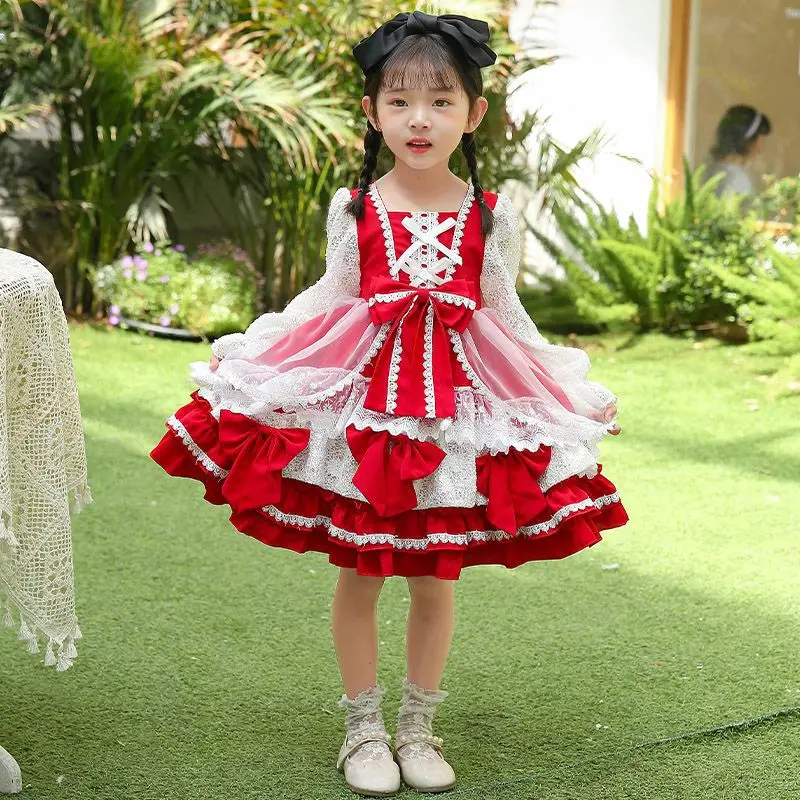 Lolita Girls' Princess Skirt Autumn 2025 New Children's  Skirt Girls'  Dress  Dress Women