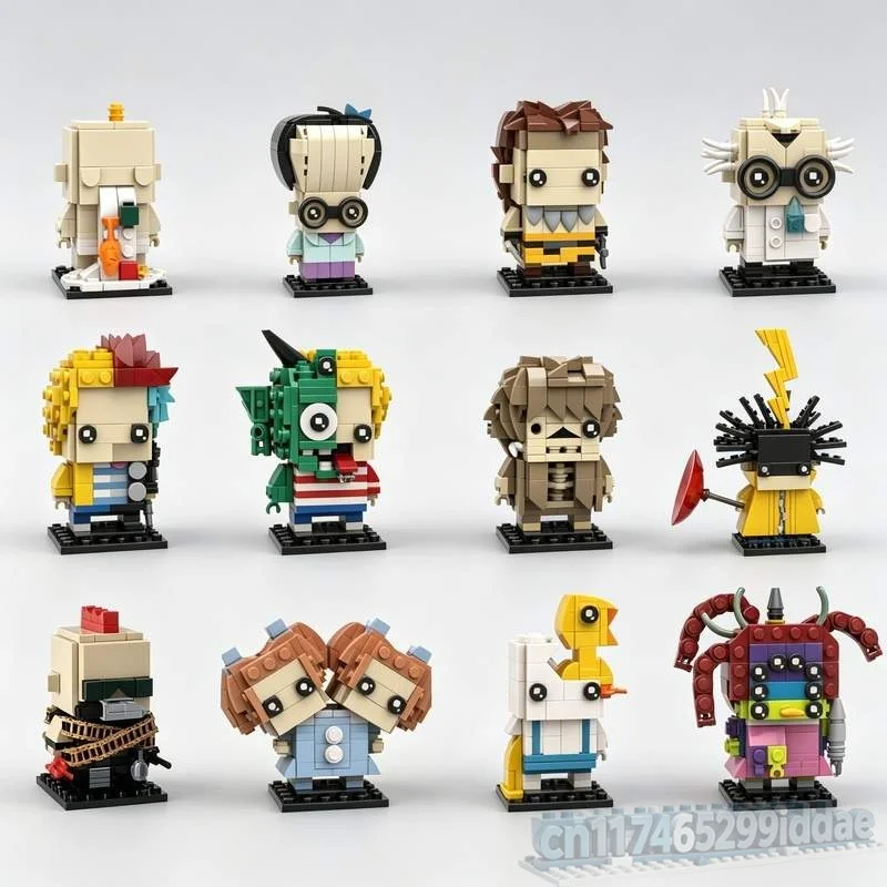 2309PCS Garbage Pail BricKidz 12 Pack Collectible Character Figures MOC Custom Building Block Creative DIY Assembly Toy Set Gift