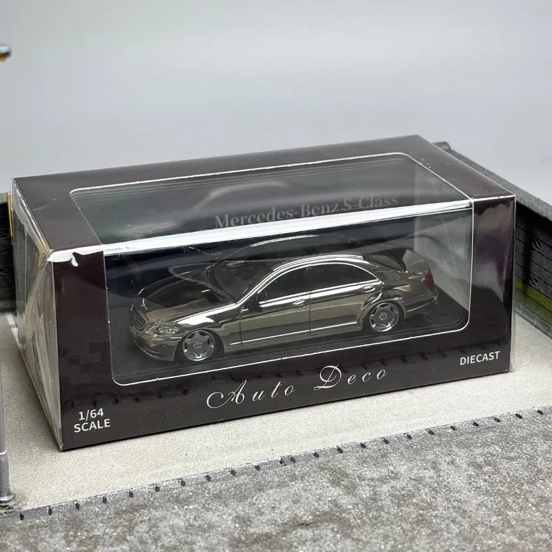 Diecast 1/64 Size Mercedes-Benz S-Class Alloy Model Car Benz S600L W221 Car Model Toys for Boys Collection Hobby Original Box