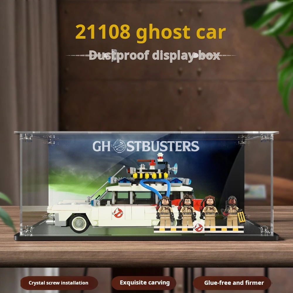 Applicable to the transparent acrylic block dust-proof cover for the Lego 21108 Ghost Car Display Box,32X15X13cm Storage Box