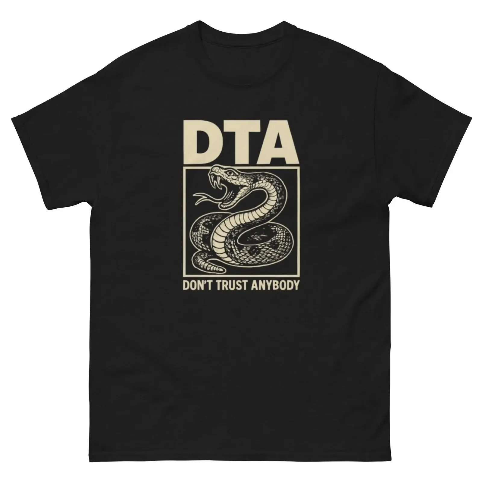 DTA Don't Trust Anybody Heavy Cotton T Shirt Texas Rattlesnake vintage Washed streetwear designer clothes Casual graphic