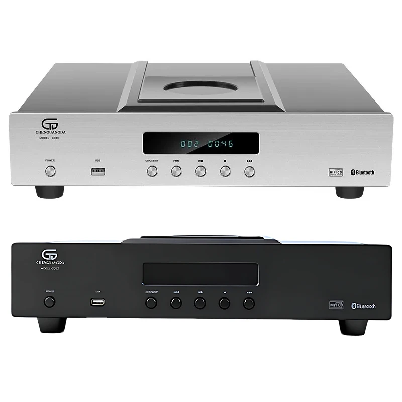 Flagship HIFI CD Player ESS9038Q2M DAC Wireless Bluetooth Fully Balanced OPA2604 OpAmp CD Music Turntable Toroidal Transformer