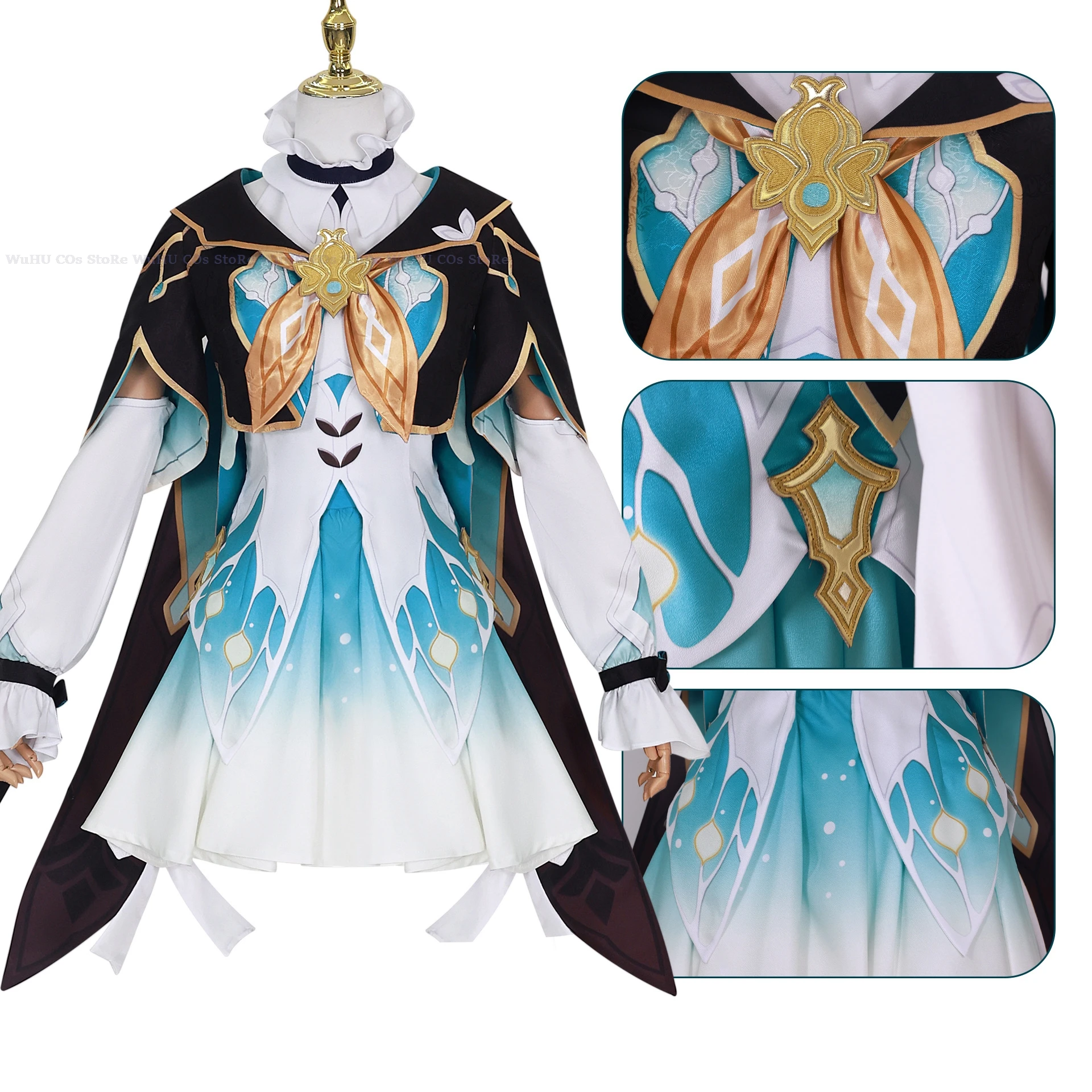 Doujin Firefly Cosplay Costume para Mulheres, Game Honkai, Star Rail, Peruca Firefly, Meninas, Roupas de Halloween, Fato de festa, Sapatos, Lentes