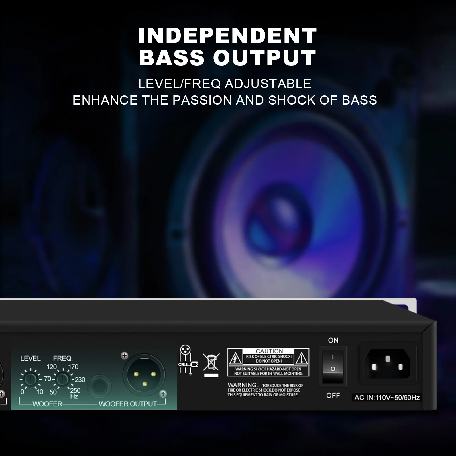 Dual Band Graphic Equalizer, Power Equalizer, Digital Audio Sound Processor, Active Balance, 15 Bands