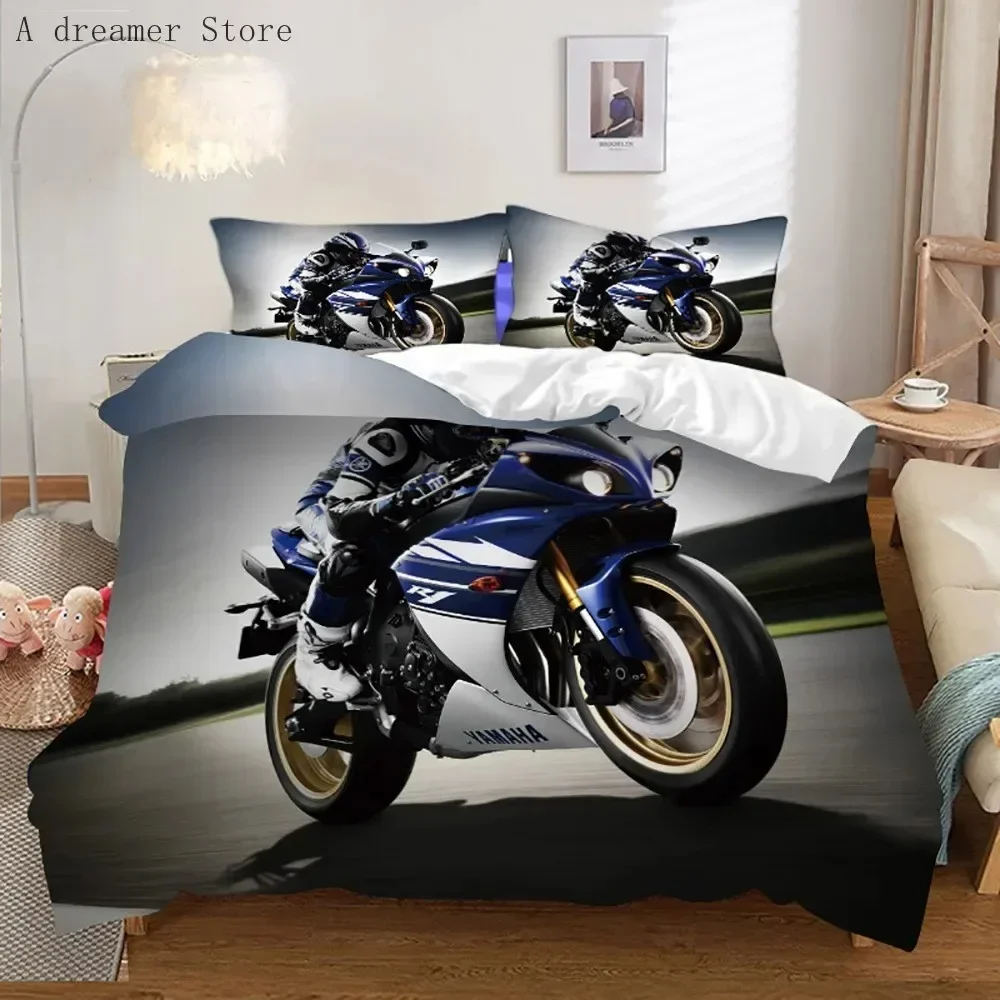

Motorcycle Race Car Bedding Set Single Twin Double Queen King Cal King Size Bed Linen Set