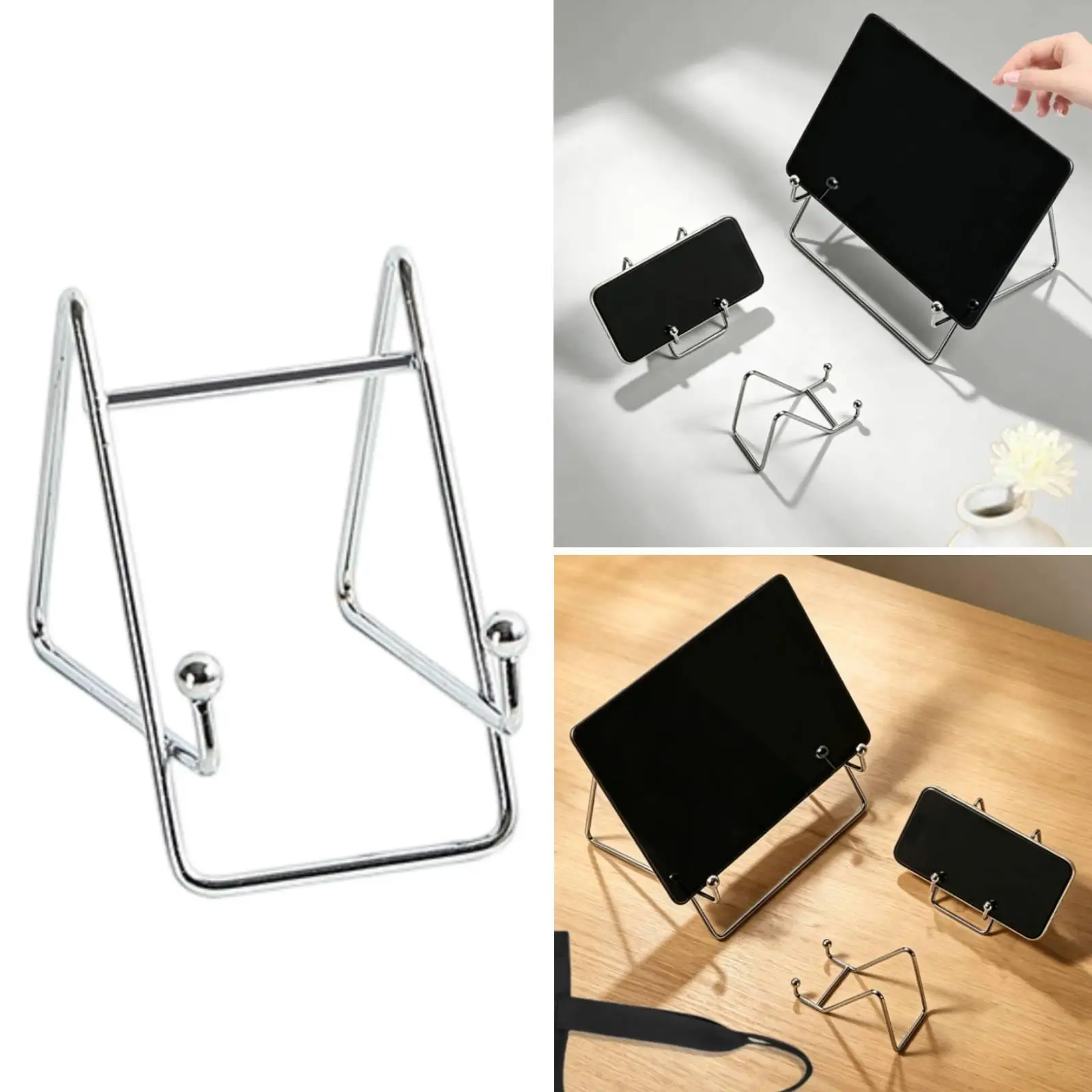 Iron Display Stand Smartphone Holder Universal Sturdy Book Stand for Display Metal Frame Holder for Cookbooks Kitchen Cabinet