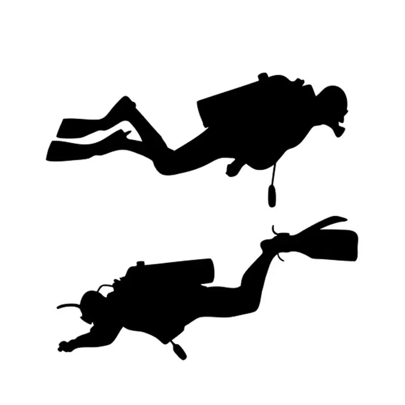 

22*20cm Two Divers Driving Car Stickers Ocean Treasure Hunter Diving Enthusiasts Decal Stickers