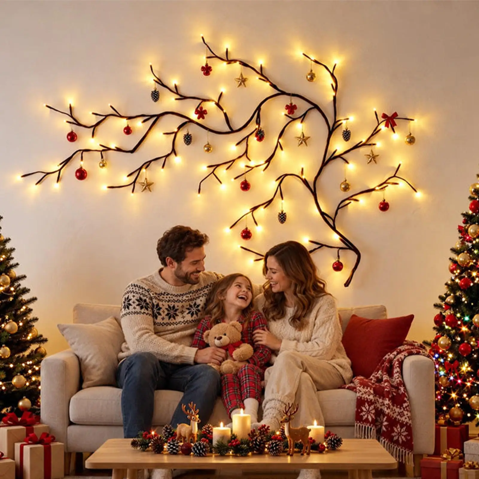 LED Warm White Willow Vine Twig Decoration Lights IndoorUSB Fairy Lamps Halloween  Office  Bedroom Decorative Garland Lights