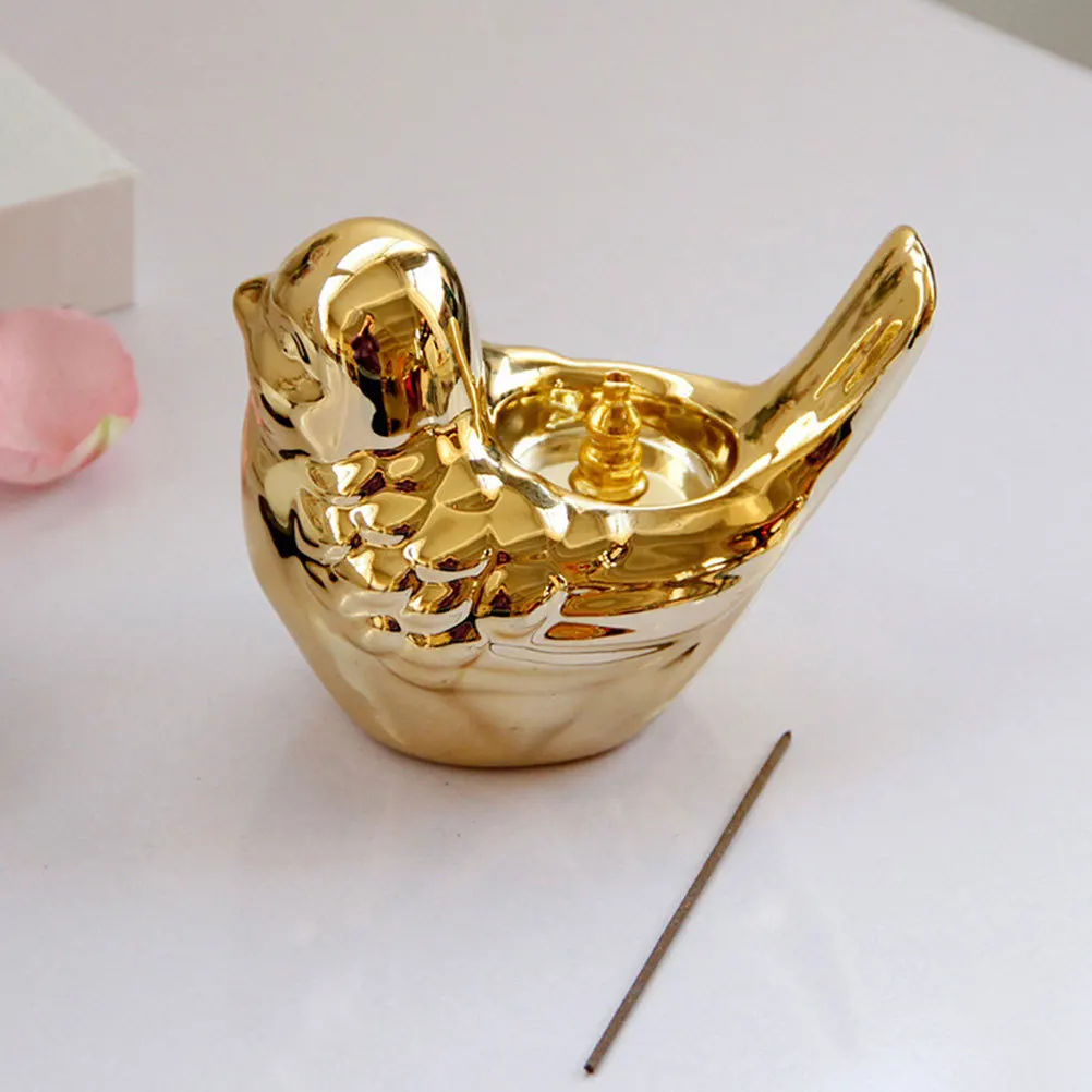 

Bird Shaped Incense Burner Home Accessories Censer Decor Golden Holder Decoration