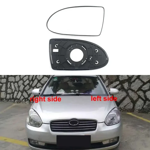 Para Hyundai Accent 2005 2006 2007 2008-2011 accesorios de coche espejos retrovisores puerta exterior de cristal lente de espejo lateral sin calefacción