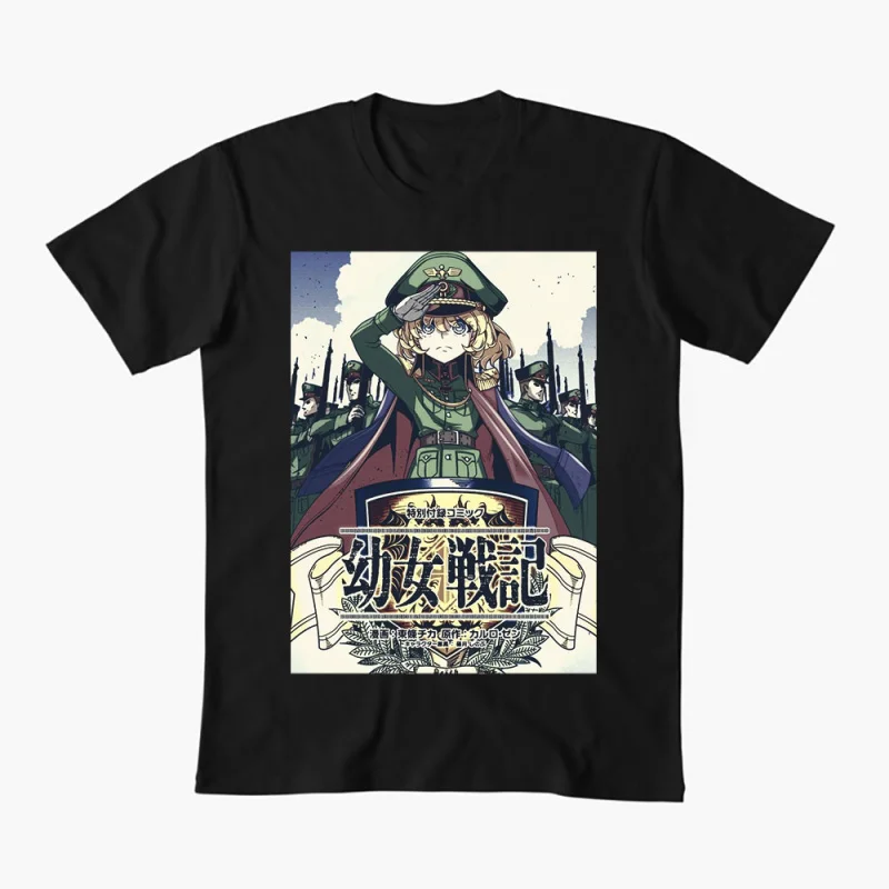 Saga Of Tanya The Evil 0429 Tanya Degurechaff Anime Gift t shirt Youjo Senki Manga tee Short-sleeve Y2K Clothes All size Tops