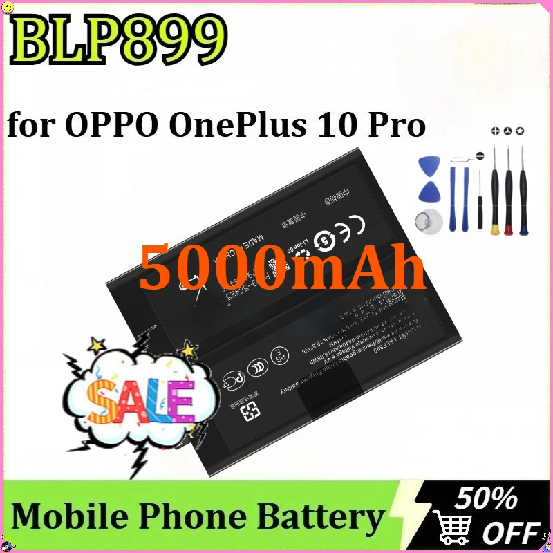 

For OPPO for OnePlus 10 Pro Newly UpgradedReplacement Battery High-Capacity Mobile Phone Batteries BLP899 5000mAh + Tools