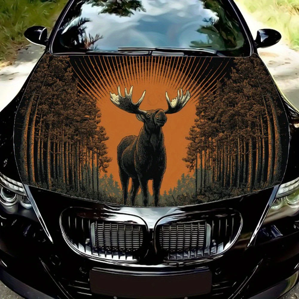 

Magnificent and chic moose car hood stickers, waterproof self-adhesive, scratch resistant, easy to stick, durable car PVC sticke