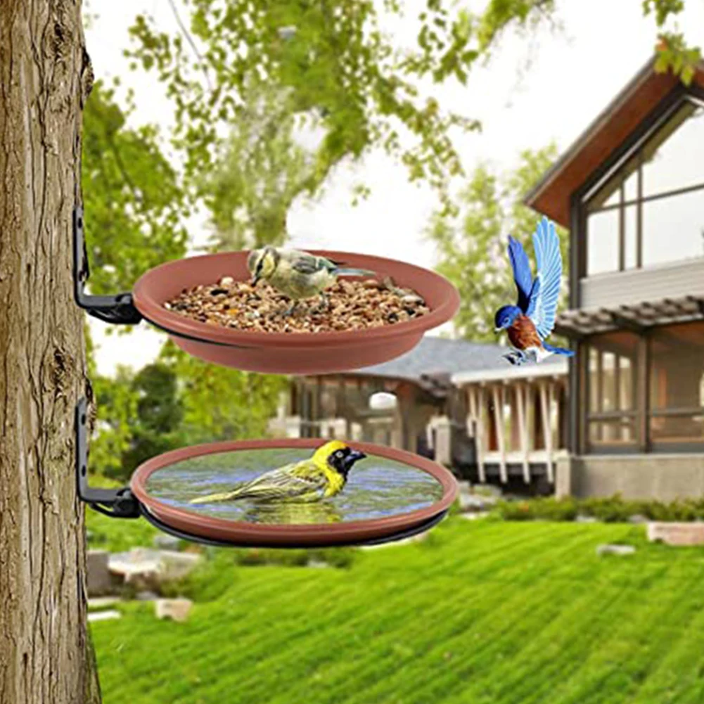 

Прочные 2-х лотки для кормушек для птиц для наружного использования — большая емкость и простая установка! Настенная миска для кормления птиц ﻿