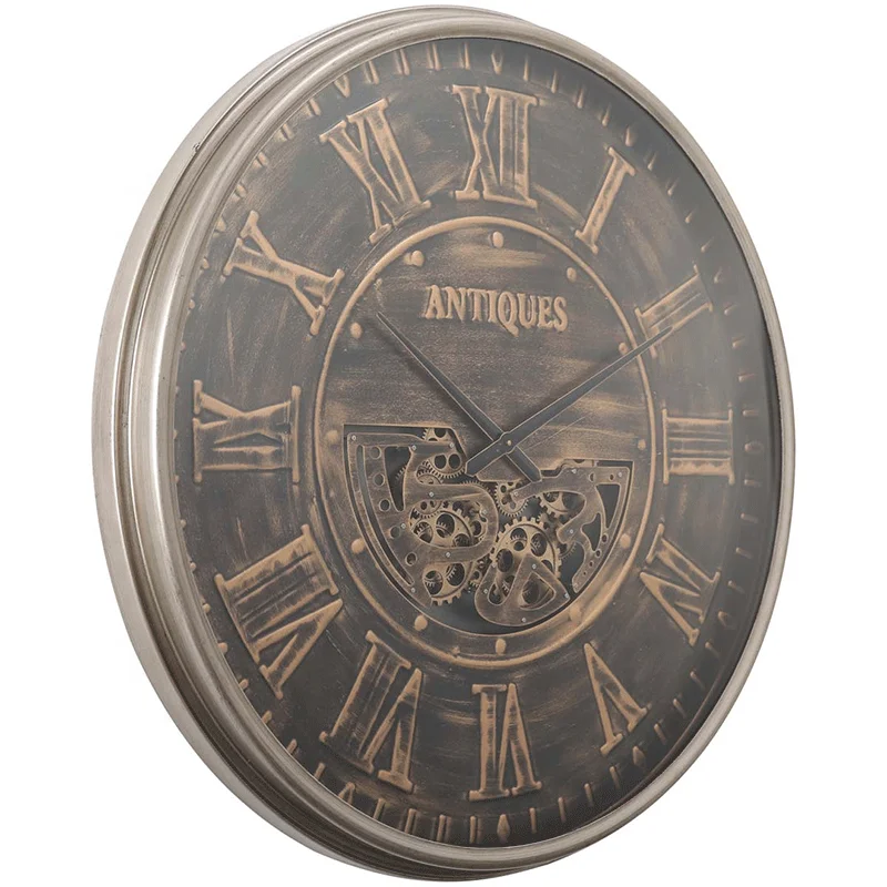 Antique Bronze Wall Clock Popular Home Design Washing Metal Mobile Gear