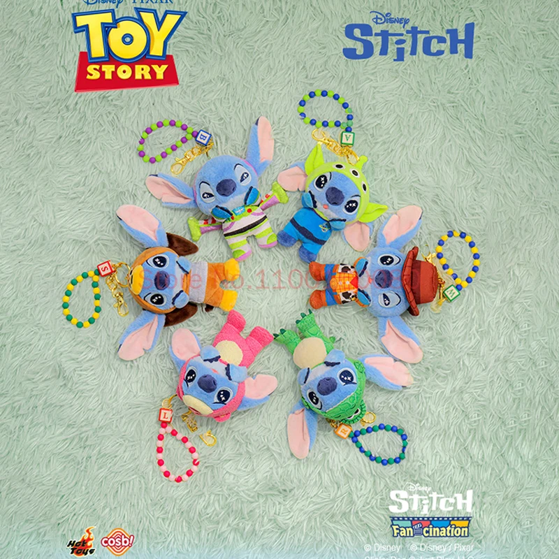 【presale】Hot Toys Stitch Cosbi  Keychain Blind Box Toy Story Collectible Plush Pendant Decorative Hanging Ornament For Adult