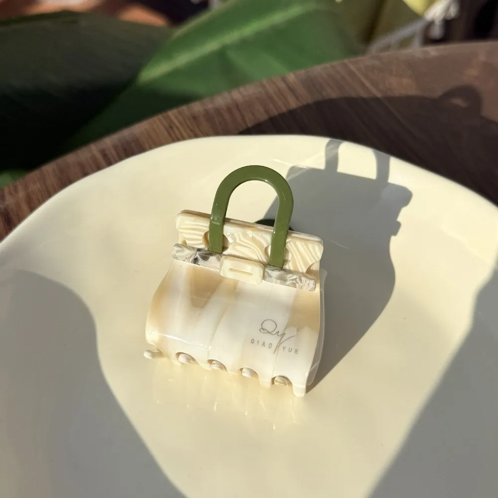 

Elegant Handbag Shaped Shark Clip Gradient Color Creative Acetic Acid Hair Claw Acrylic Waterproof Square Hair Claw Women