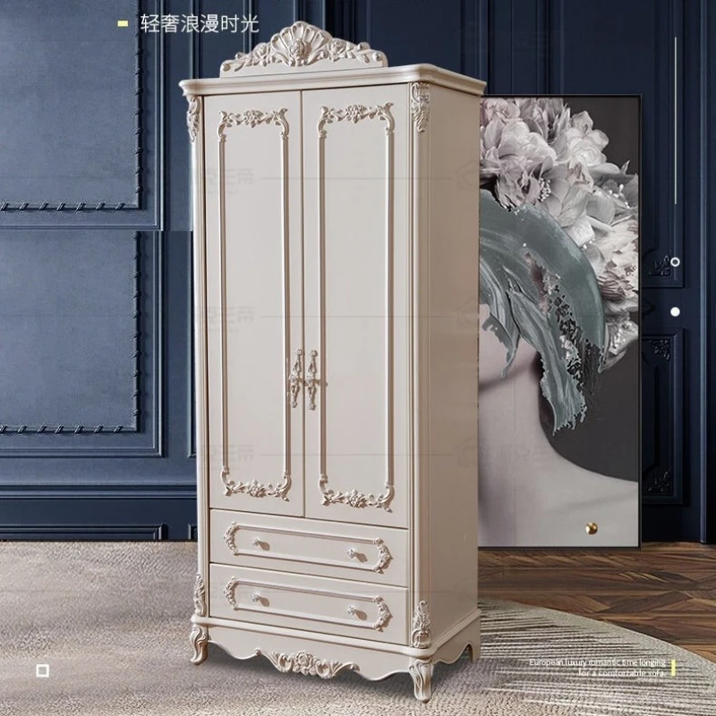 European style, two doors, three doors, wardrobe, bedroom, storage, small wardrobe, single door, white furniture