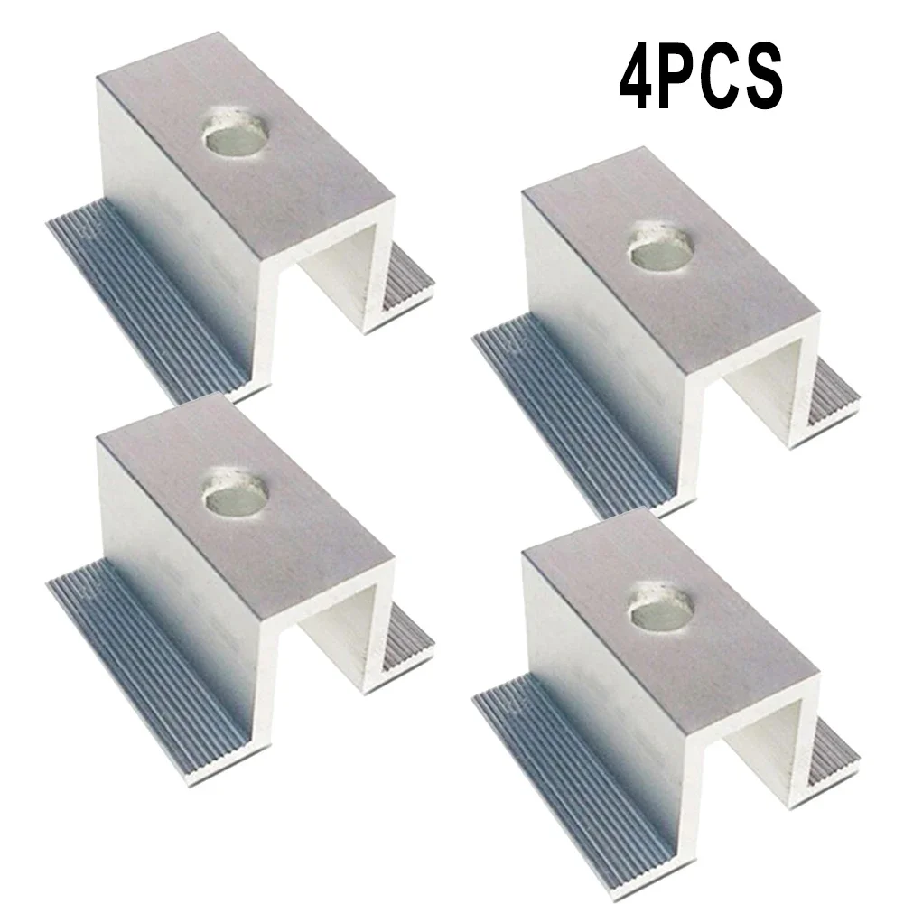 4/10Pcs Solar Middle Clamp PV For Frame Height 25 - 50mm Aluminum Photovoltaic Bracket Solar Panel Accessories Corrosion Resist