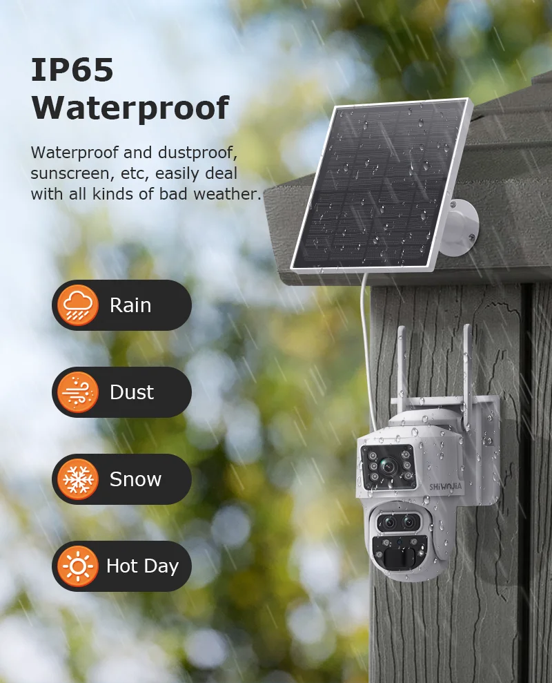 SHIWOJIA 6K 12MP 15X ZOOM Solar Camera 4G SIM /WIFI Three Lens Recording Dual Screen Human Auto Tracking Color Night Vision UBox
