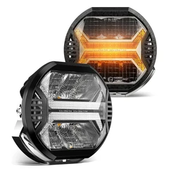 Superbright Offroad Spot Luce da lavoro 12v 24v Barra luminosa a LED 6000K Drl Luce bianca e ambrata per auto SUV 4x4 Barca ATV Fari a LED