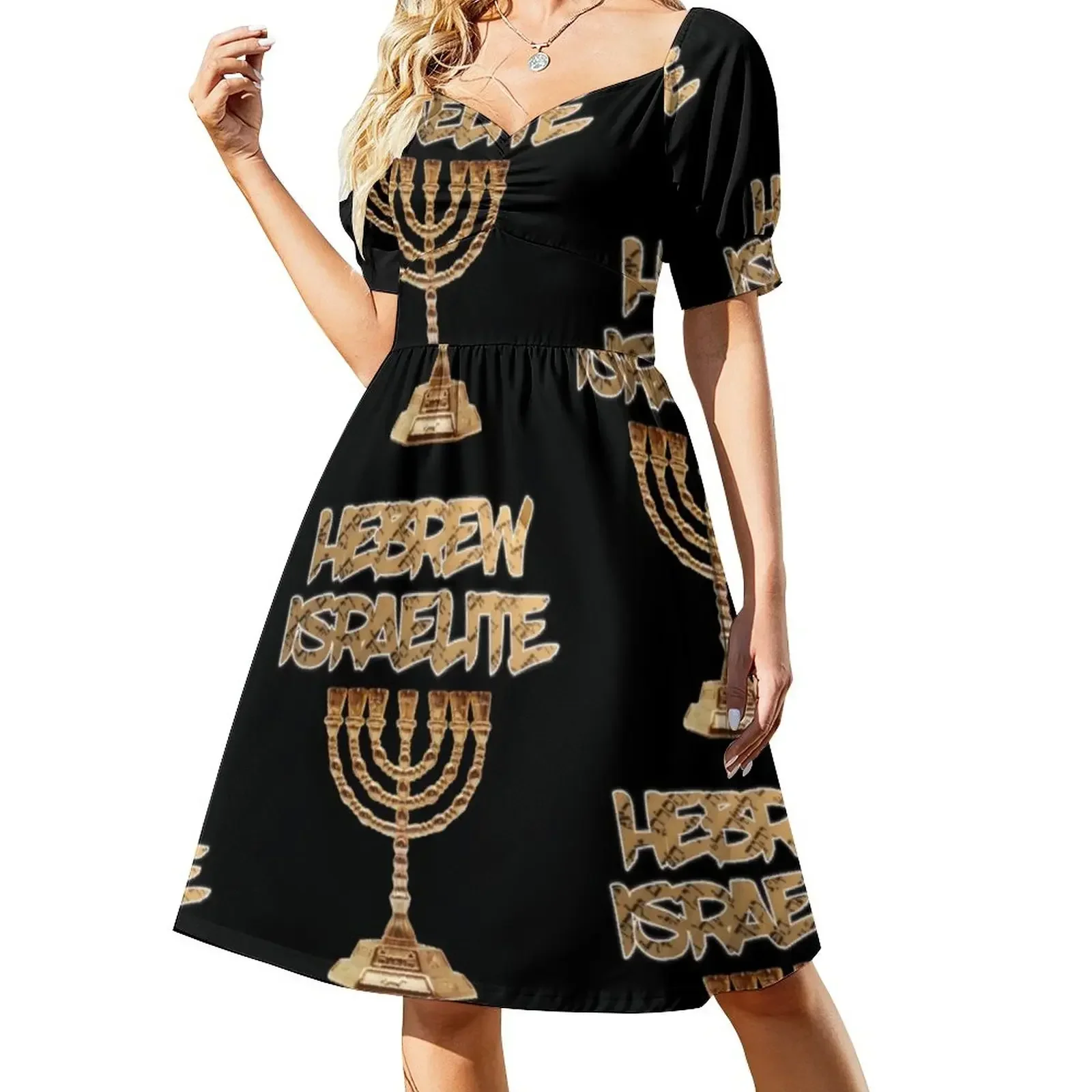 

Hebrew Israelites Menorah 7 Candle Sticks Deuteronomy 28 Judah Yah Real Black Hebrews Bible Truth True Word Neg Sleeveless Dress