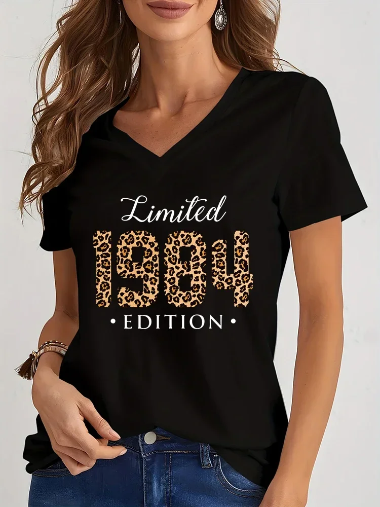 Limited 1984 Edition Print T Shirt Women T-Shirt V-neck Summer Shirt Women Y2k Tops Harajuku Vintage Years Tees Oversized TShirt