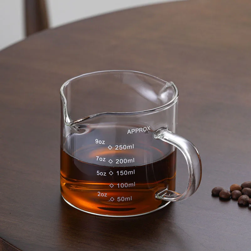 75/150/250ml Glass Measuring Cup With Handle Espresso Milk Cup Kitchen Mug With Scale Accurate Container For Cooking Baking