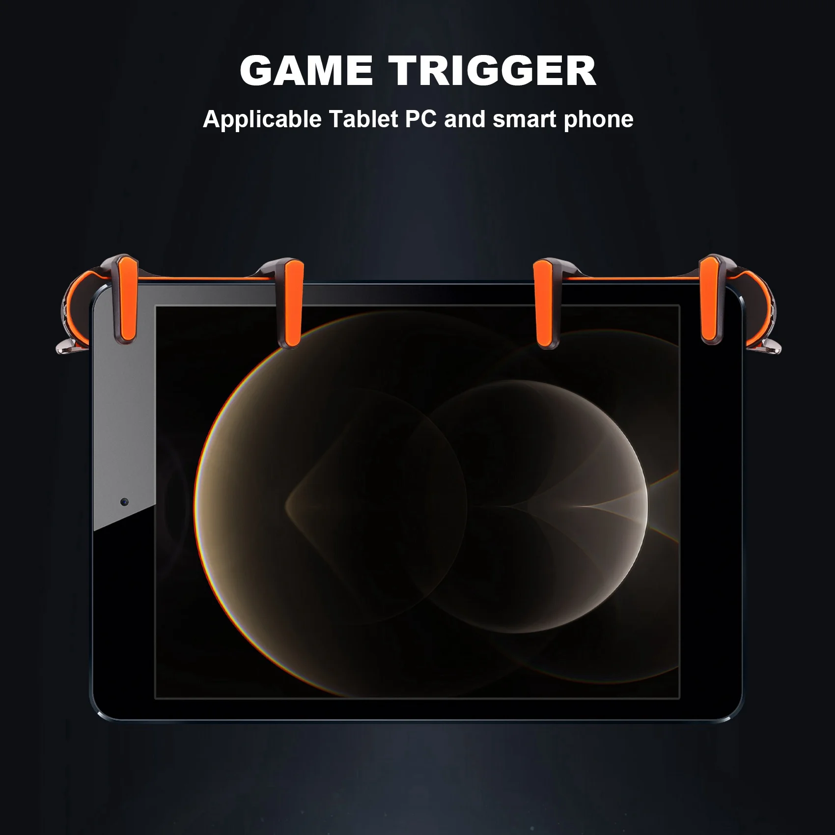 a33t-ipad用6本指モバイルゲームトリガー、pubg対応、静電容量調整可能なl1r1ボタン、オレンジ、2個入り。