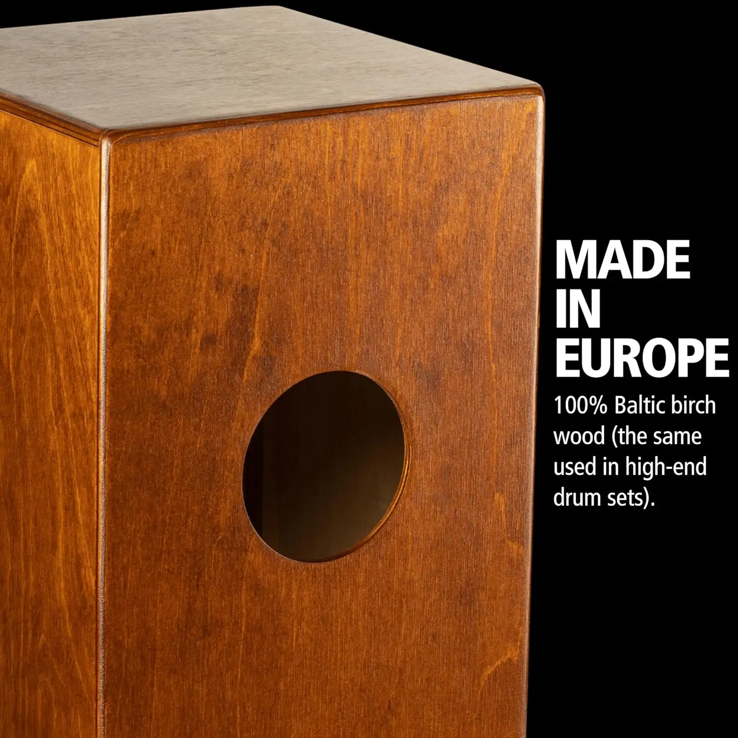 Percussion Jam Cajon Box Drum with Snare and Bass Tone for Acoustic Music — Made in Europe — Baltic Birch Wood, Play with