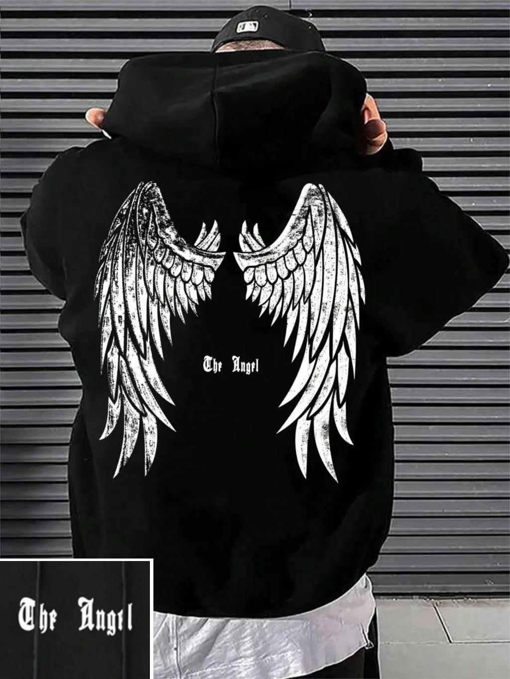 

Fashionable Summer Men's Angel Wing Printed Comfortable Breathable Hoodie Outdoor Street Style Hoodie 25-26