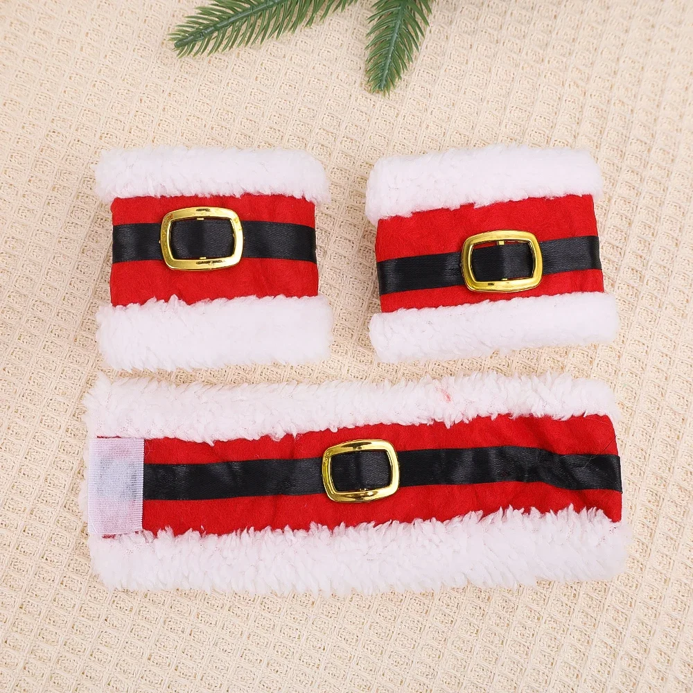 5/1 pçs anéis de guardanapo de natal papai noel cintos guardanapo titular talheres ornamentos natal navidad ano novo mesa jantar decorações